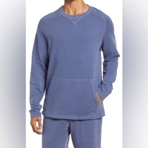 Rhone Bolinas Pullover Sweater Sundried Indigo Blue Crewneck Mens Small Pocket